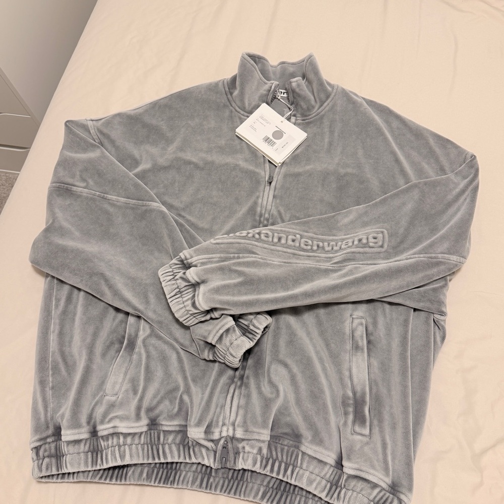 Alexander Wang Gray Velvet Jacket